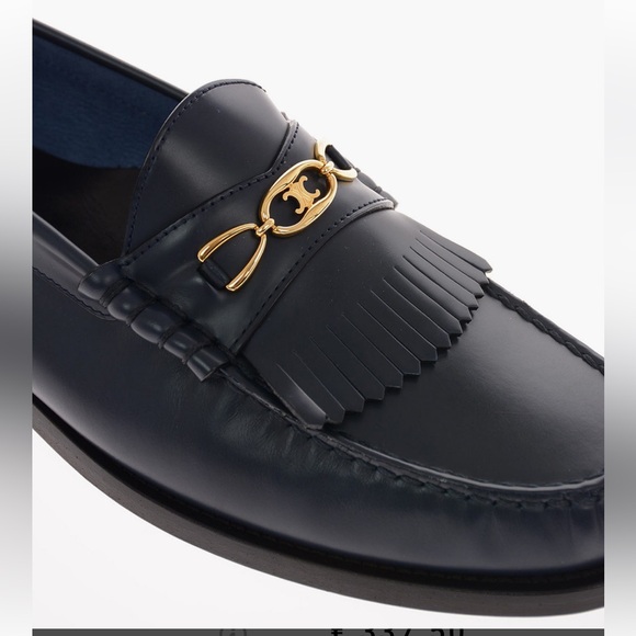 Celine Leather Luco Triomphe Kiltie Men’s Loafers - Picture 3 of 15